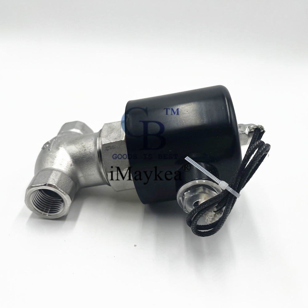 AC110V 1/2″ BSP SS304 High temperature Steam Solenoid Valve NC PTFE Sealing