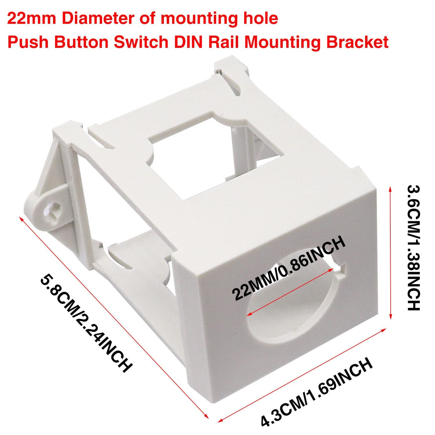 DIN Rail Mount Bracket 2PCS Push Button Holder