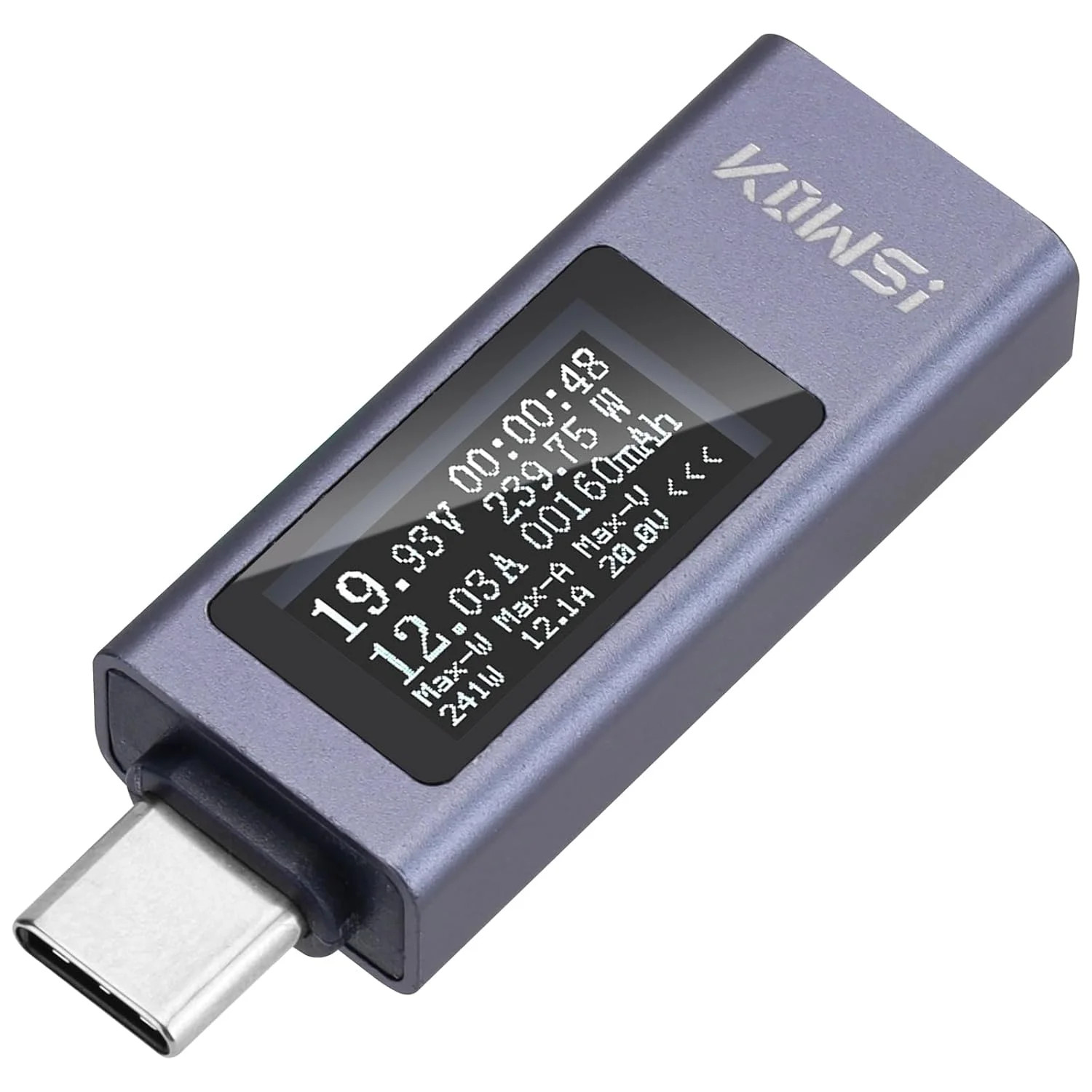 USB C Power Meter USB C Tester, USB Multimeter 4-30V 0-12A Voltage Current Capac