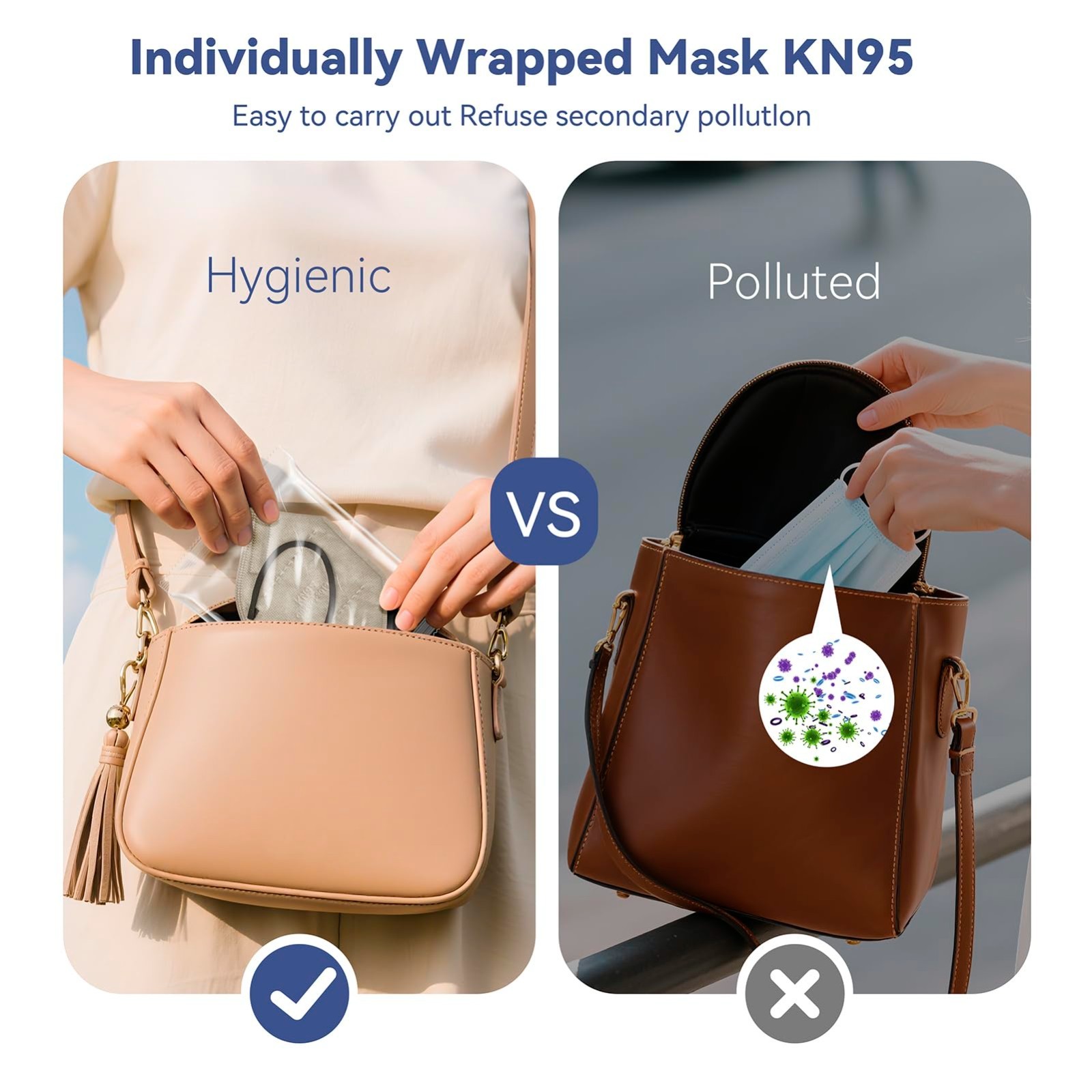 100 Pack KN95 Face Masks – 5-Layer Breathable Safety Masks for Adults, 10 Colors