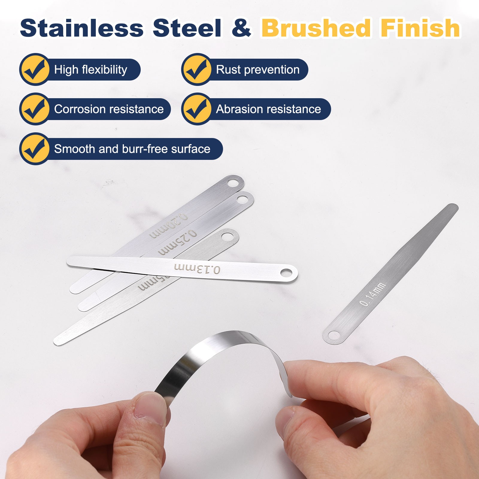 4pcs Metric Thickness Feeler Gauge 0.07mm Single Blade Tapered Feeler Gauge