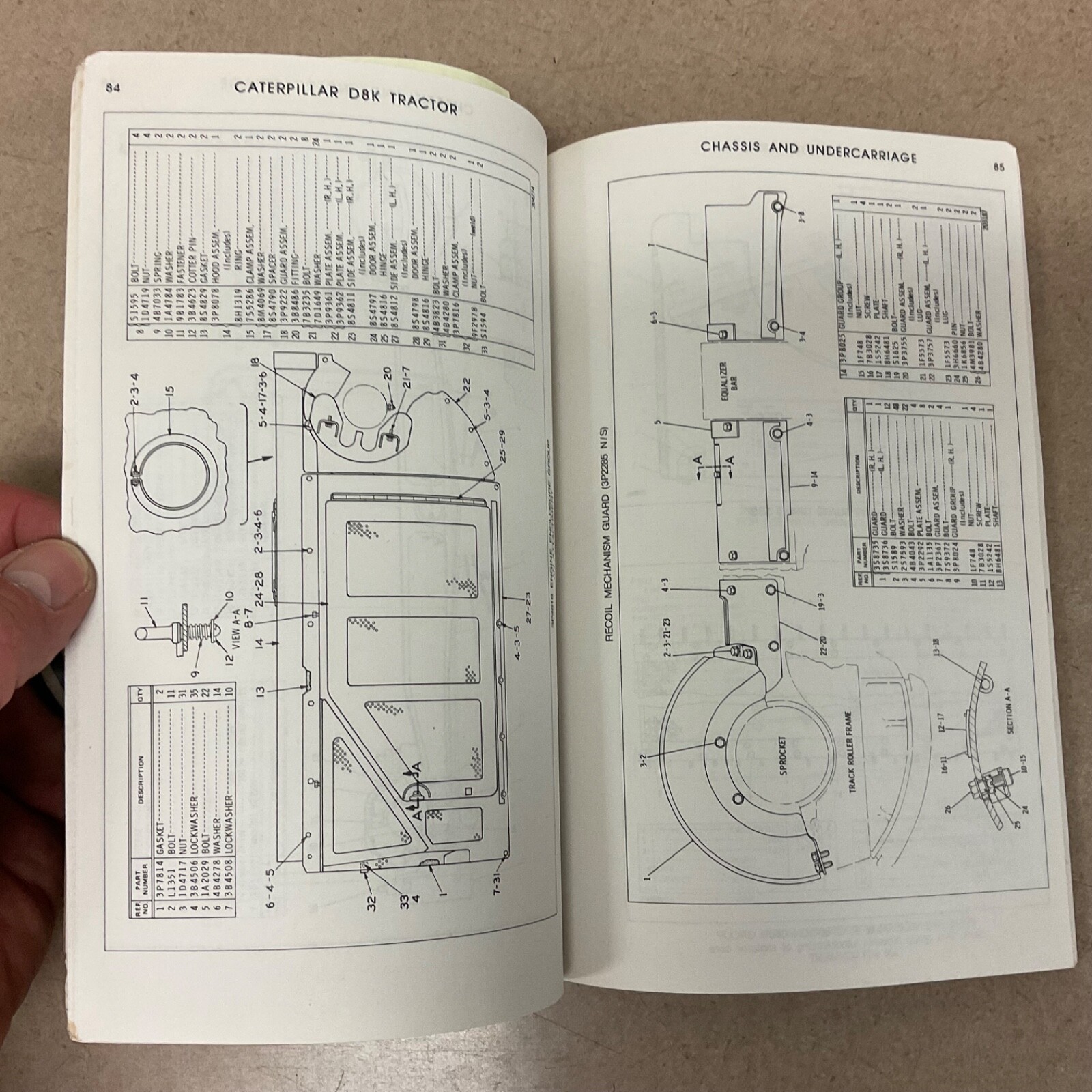 CAT Caterpillar D8 D8K PARTS MANUAL BOOK CATALOG TRACTOR BULLDOZER sn 77V1 & UP