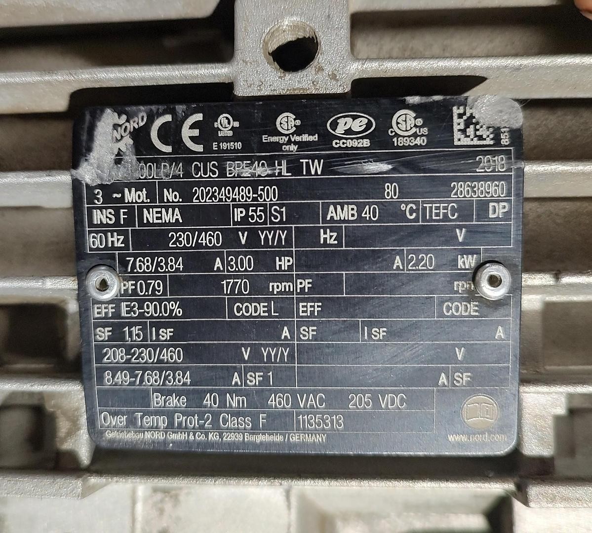 Nord 3HP Drive 19.22:1 Ratio SK100LP/4 CUS BRE40 HL TW, SK573.1ZVL-100LP/4CUS #3