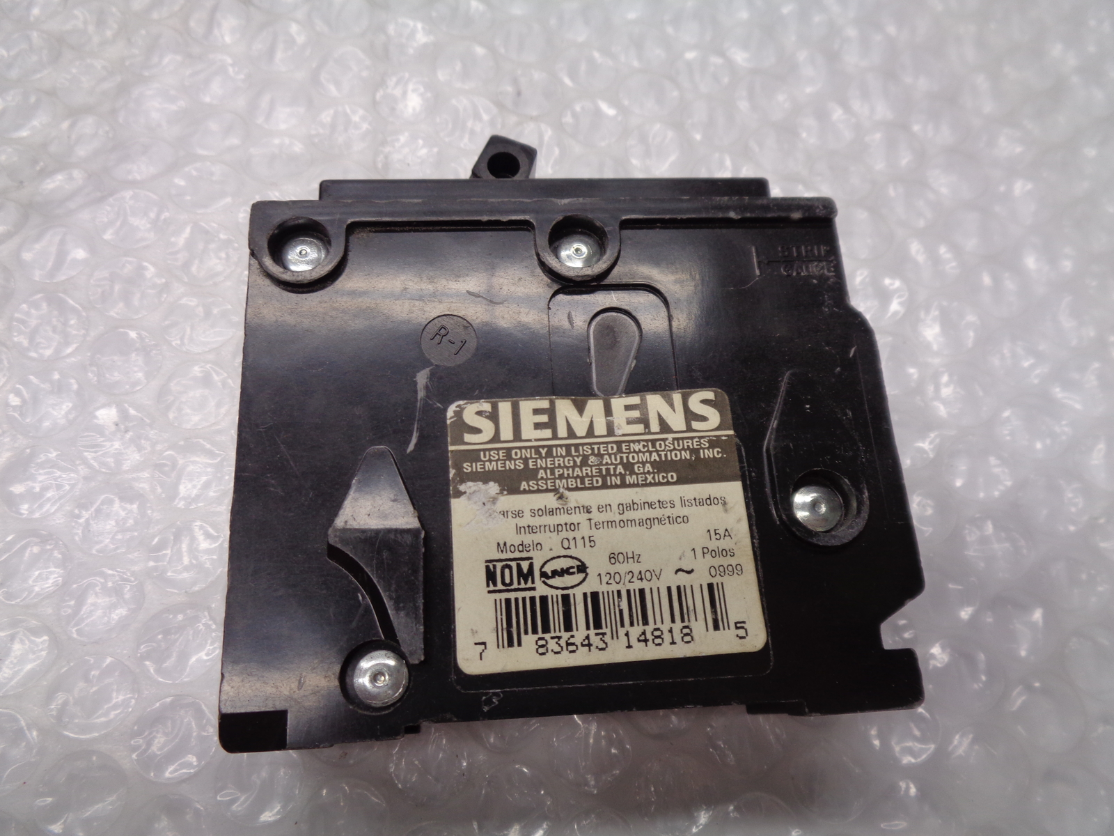 SIEMENS Q115 BREAKER 1POLE 15AMP NSNP