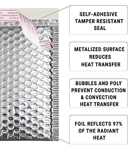 Thermal Bubble Mailer ( 6.5″ x 9″ ) Waterproof Insulated Shipping Bags, 100-Pack