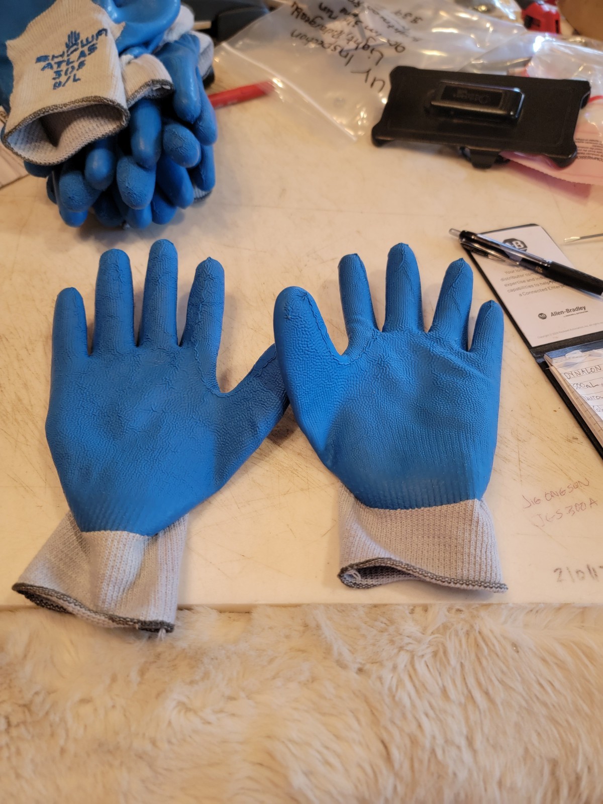 SHOWA ATLAS FIT 305 WORK GLOVES SIZE 9/L, 5pk, FreeShipL48
