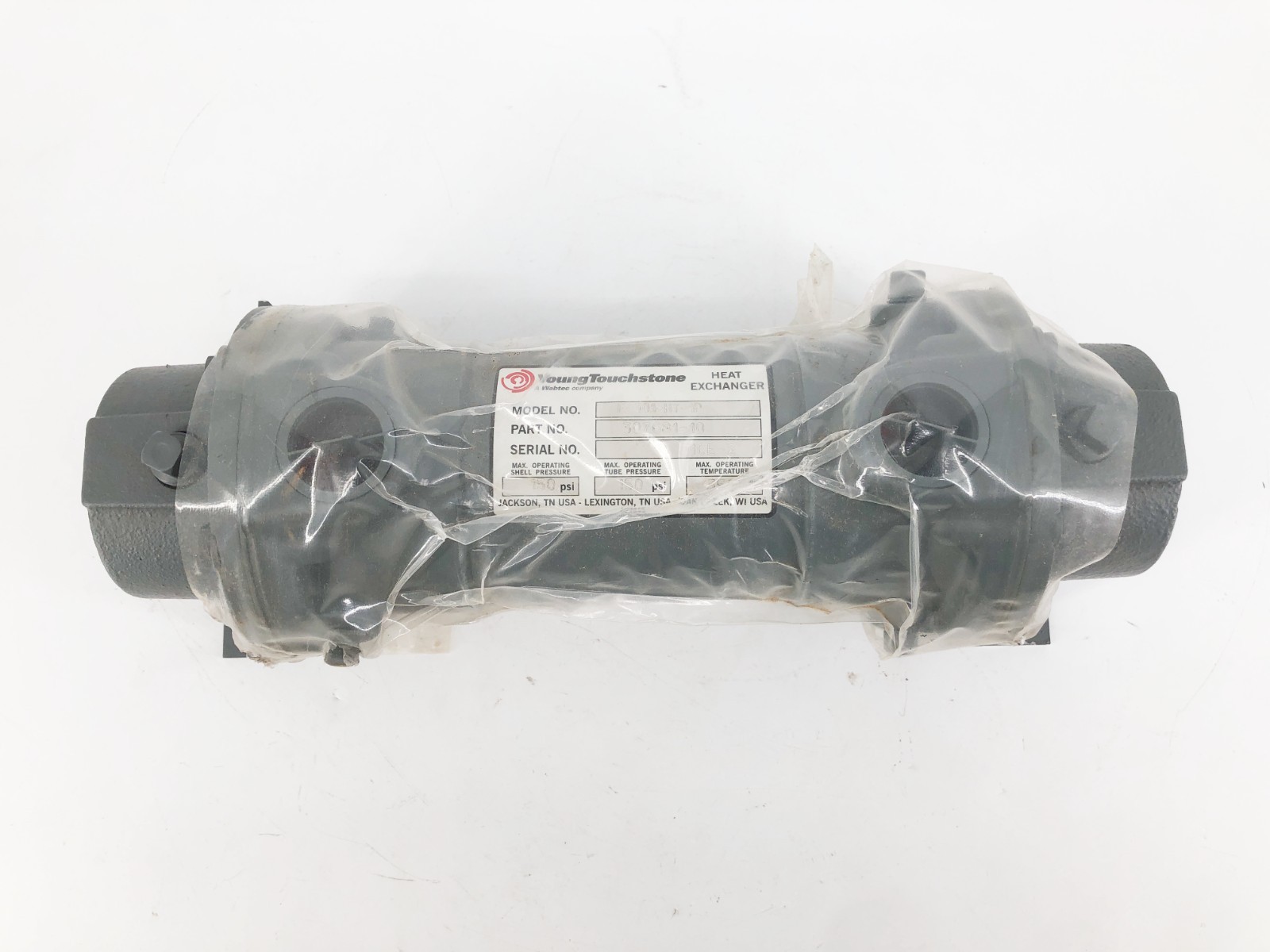 New Young Touchstone F-301-HY-1P Heat Exchanger 150/150 psi 350F 307681-10