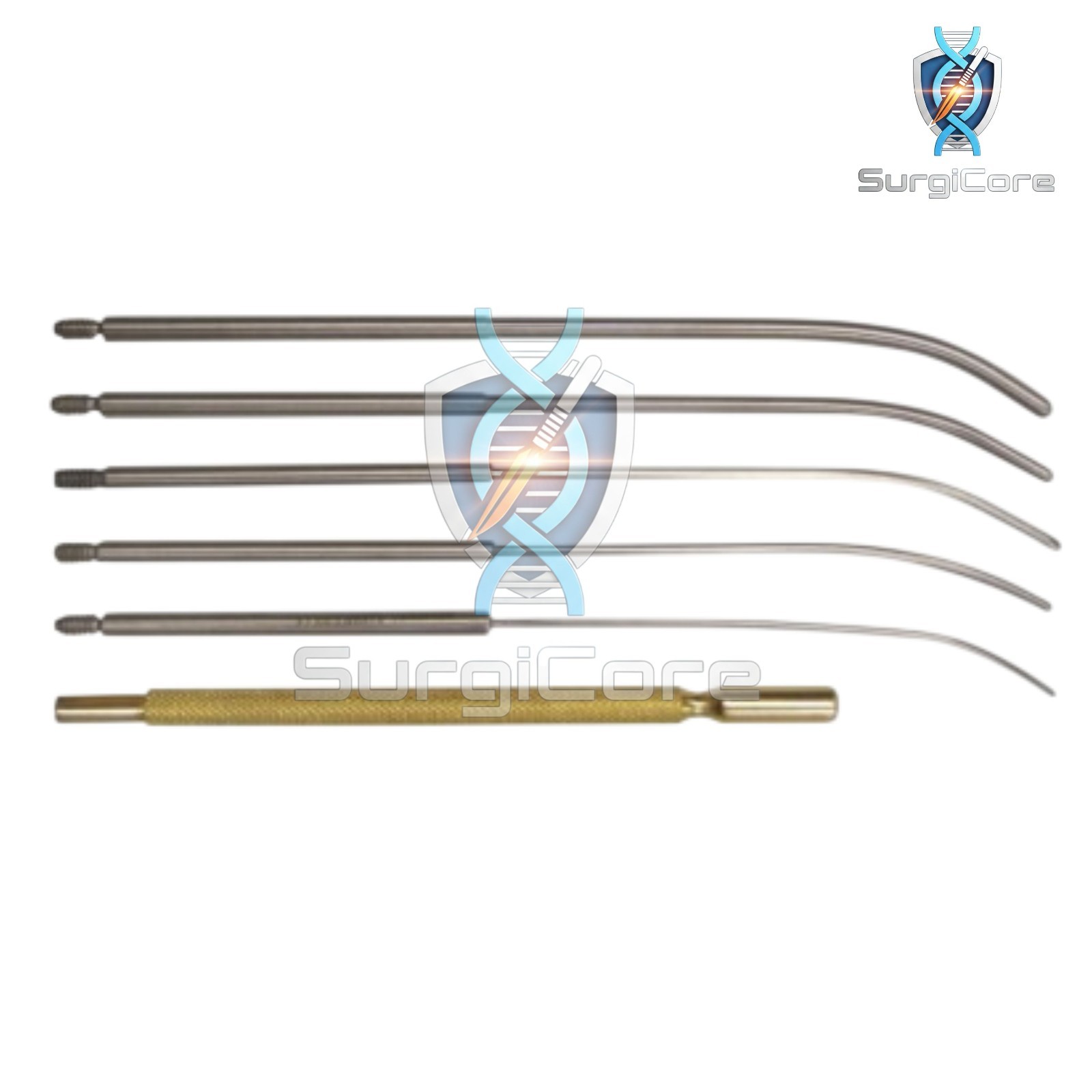 Mini Cervical Dilator Set (Set of 5 Pieces with Gold Handle) with Case