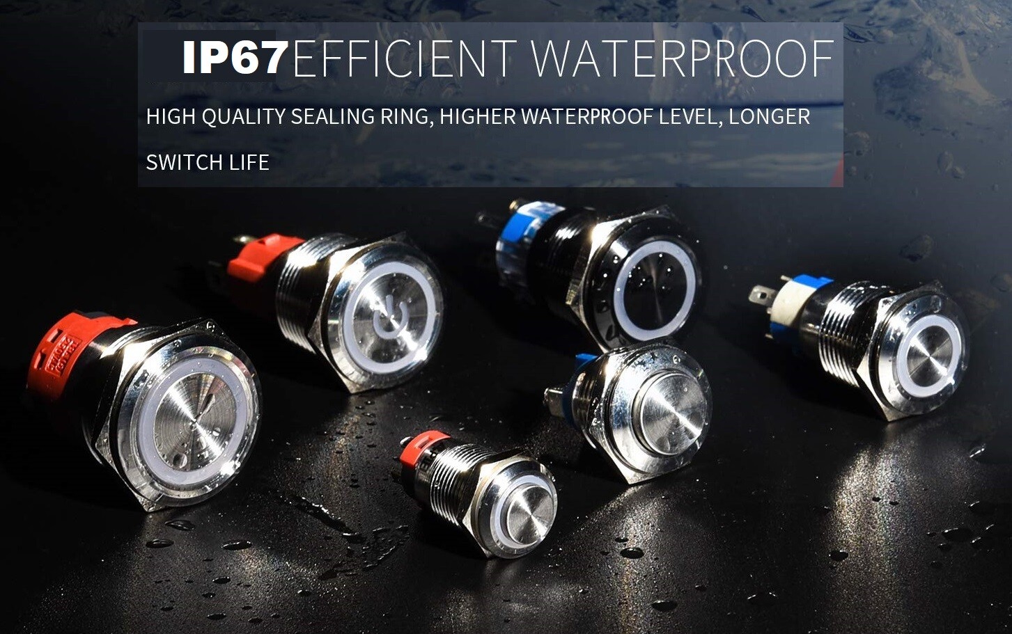 LED Momentary Stainless Steel Push Button Panel Mount Power Switch LOT