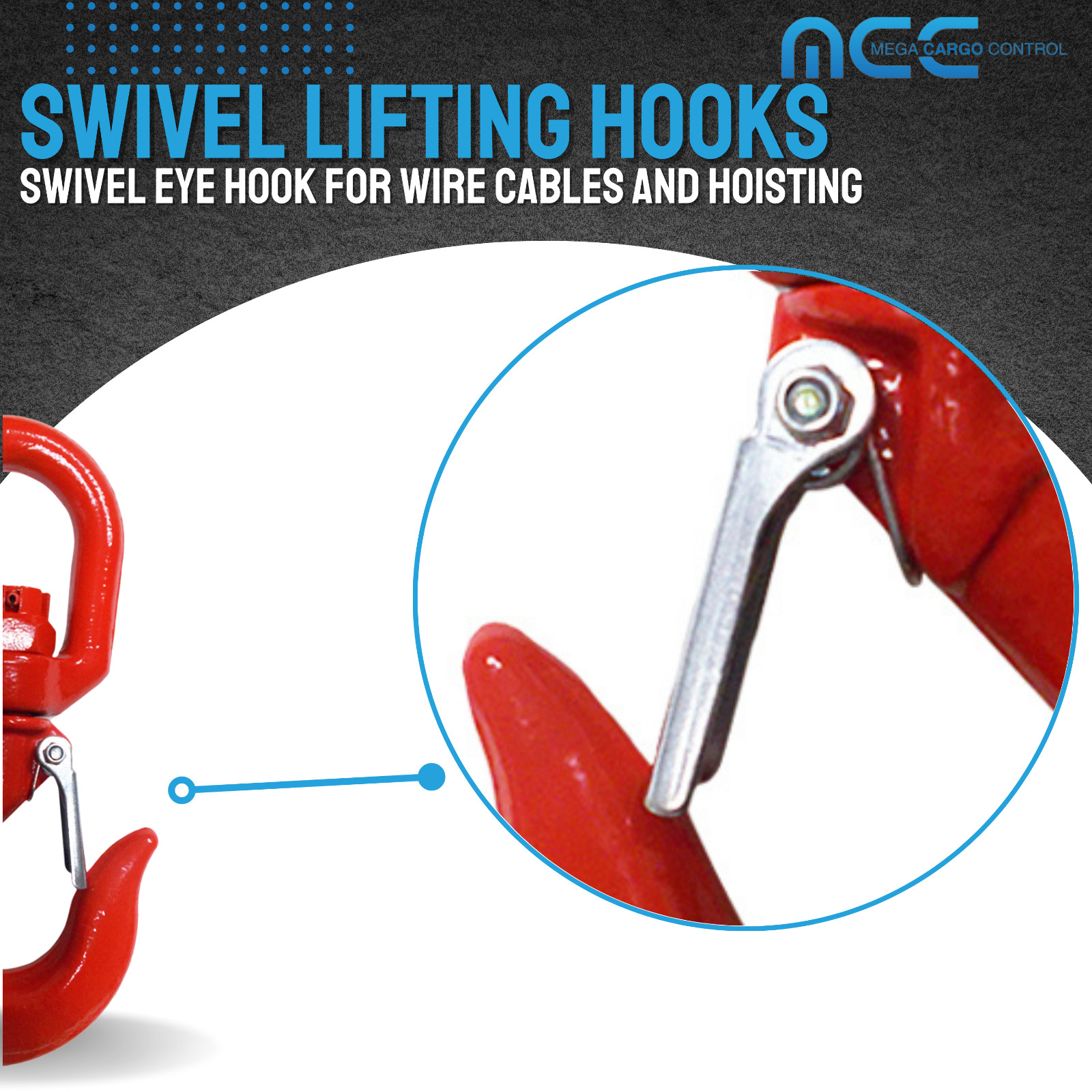 G80 Heavy Duty 1.2T – 5T Swivel Lifting Hook w/ Latch for Lifting Hoist Rigging