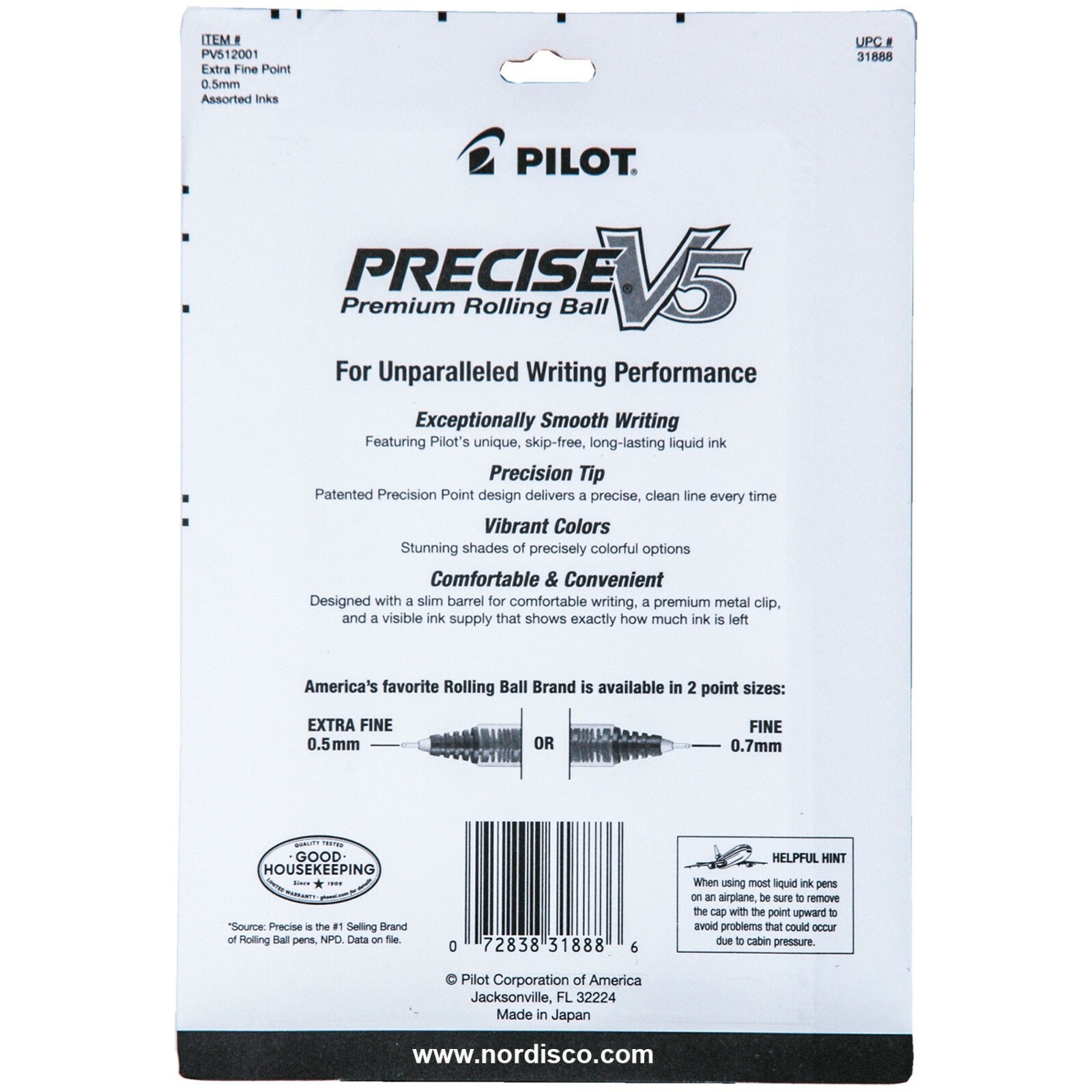 Pilot Precise V5 31888 0.5mm Extra Fine Rolling Ball Pens, 12-Color Set