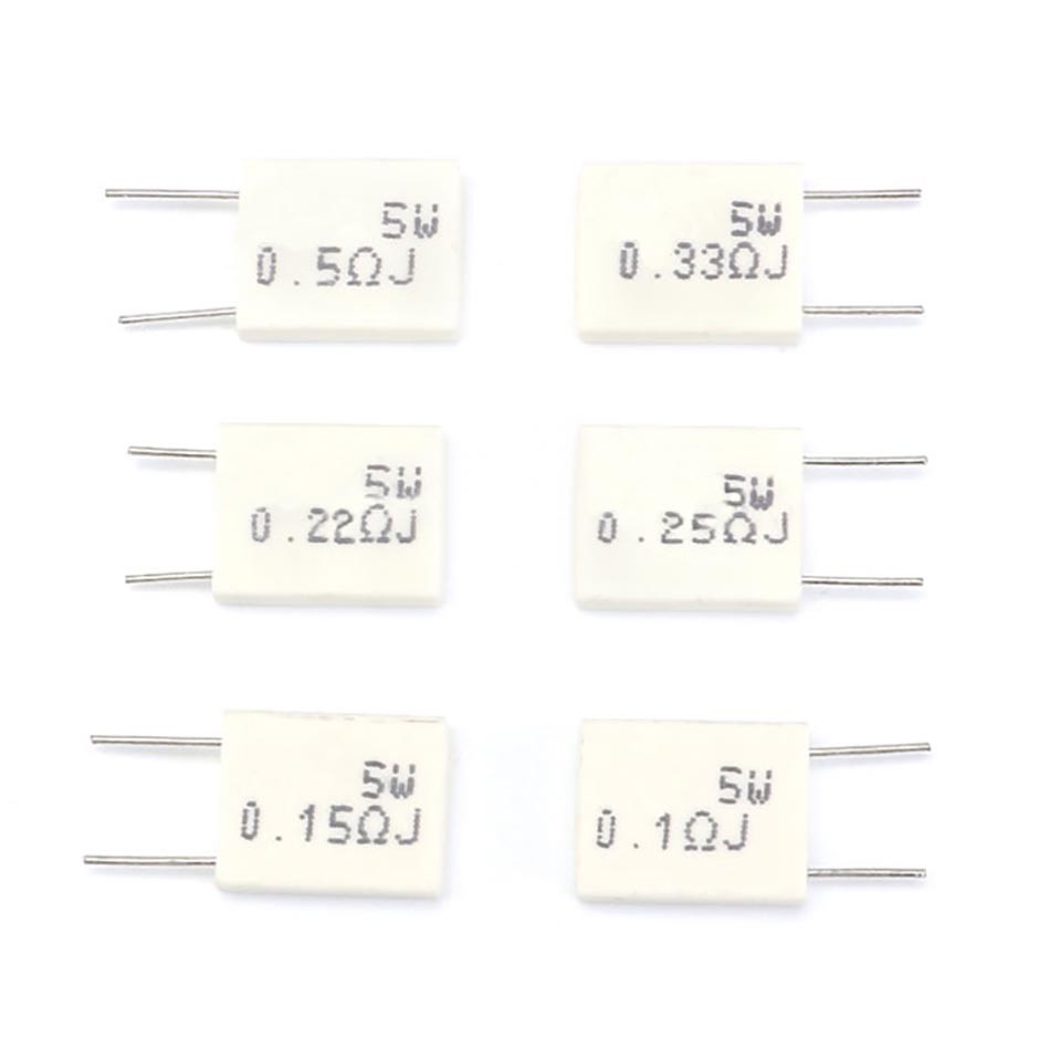 5W Non-inductive Cement Resistor ±5%, Series Resistance Values 0.01Ω to 100Ω