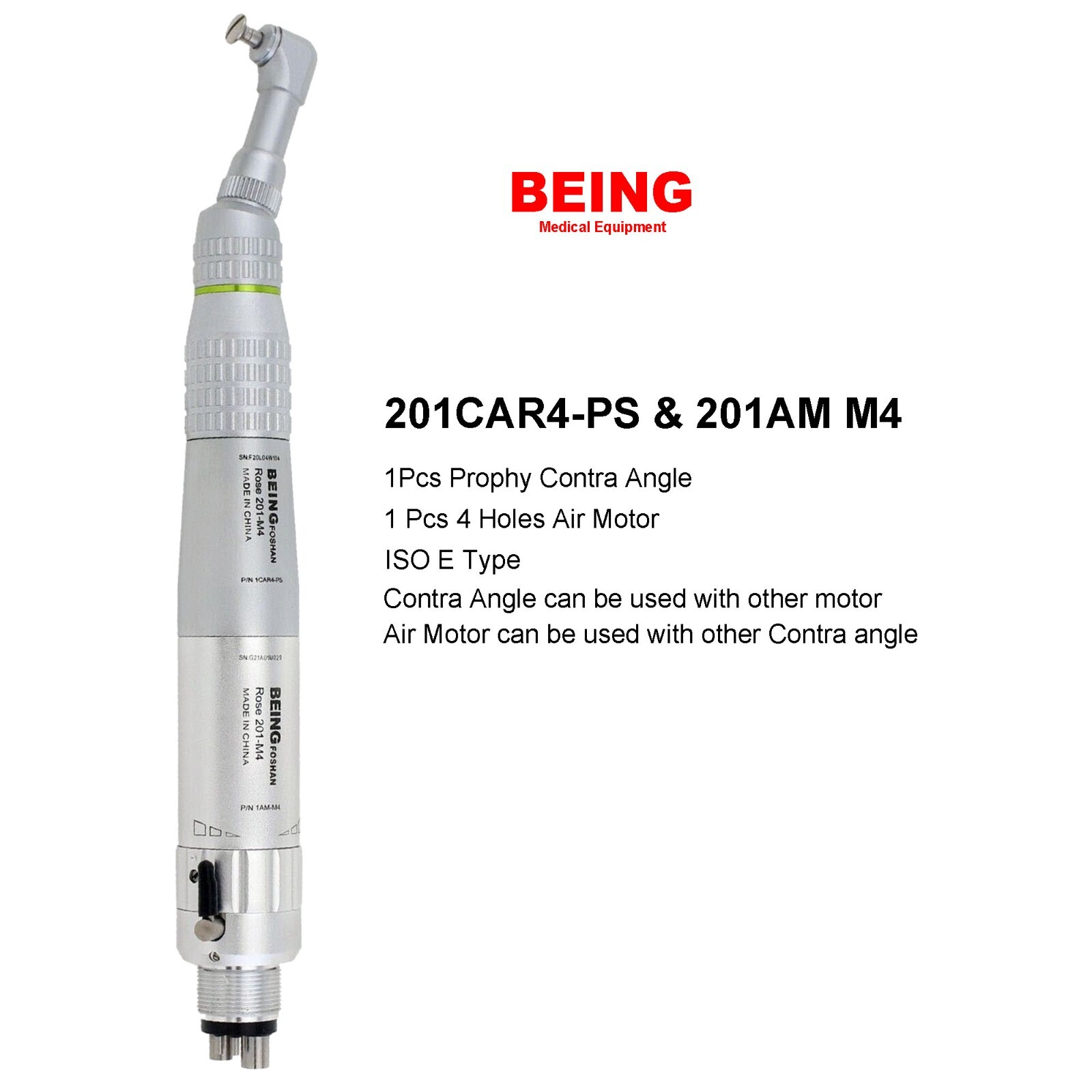 Dental Hygiene Prophy Handpiece Straight Nose Cone 4:1 Contra Angle HP-44M NSK