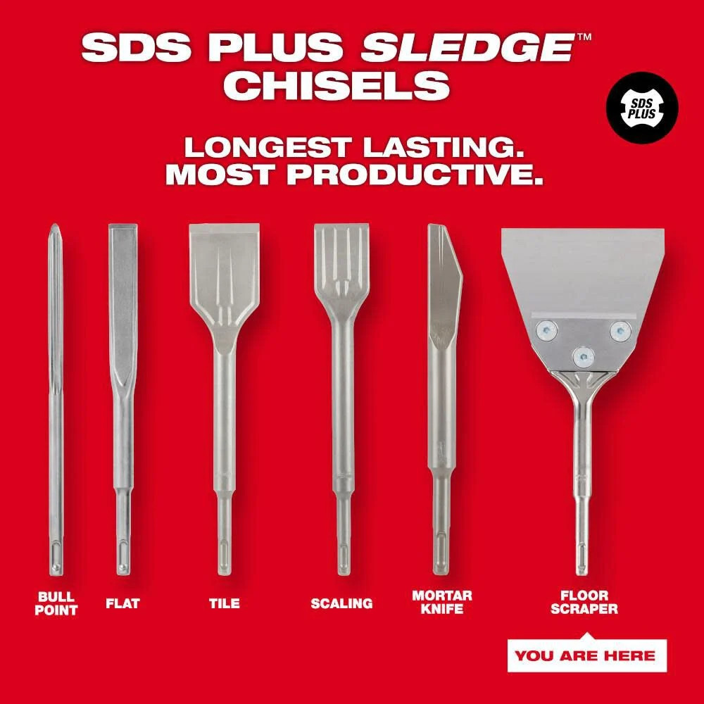 Milwaukee Sds Plus 5Inch X 10Inch Floor Scraper
