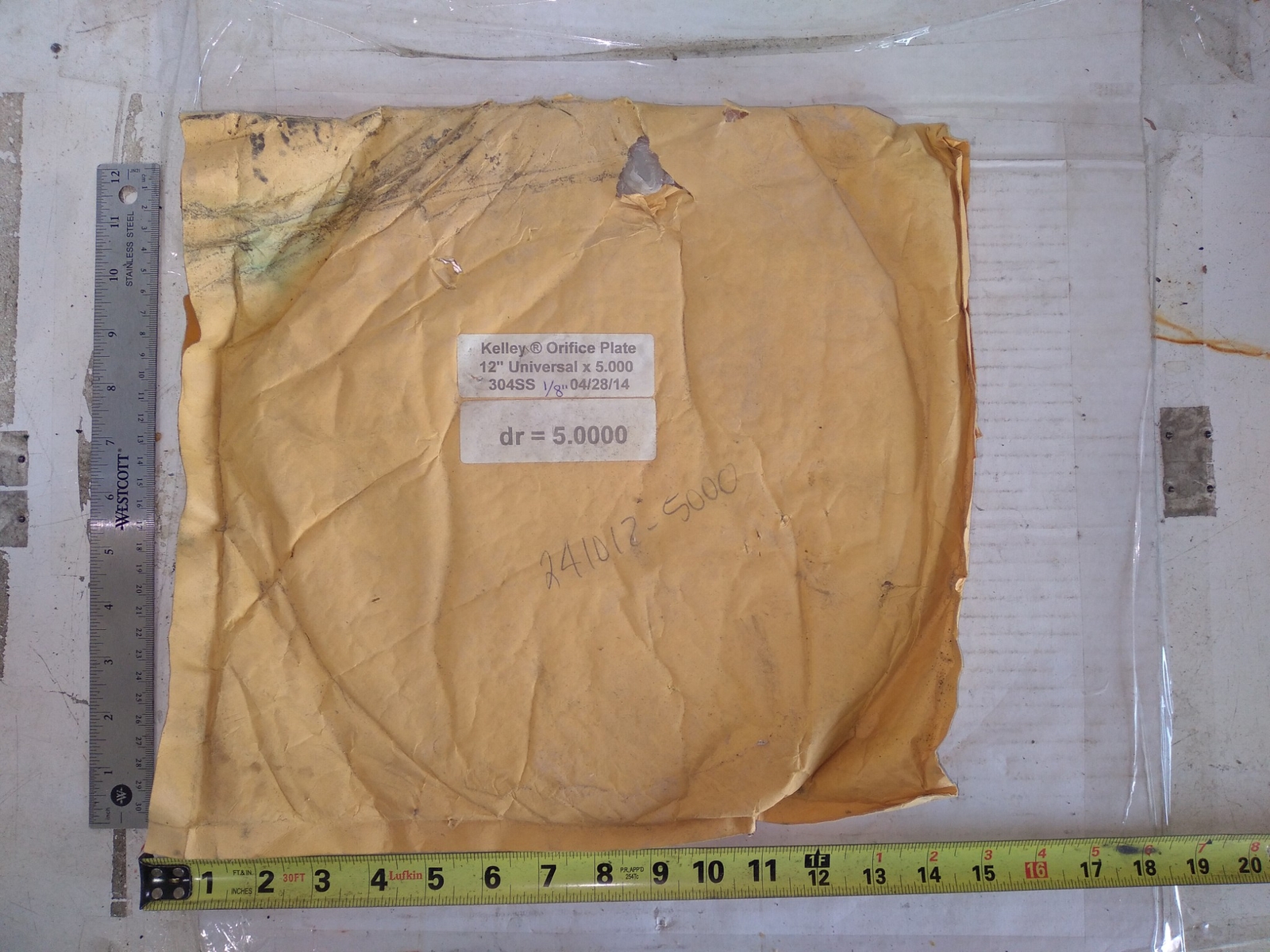 KELLEY ORIFICE PLATE 12″ UNIVERSAL X 5.000 304SS 1/8″