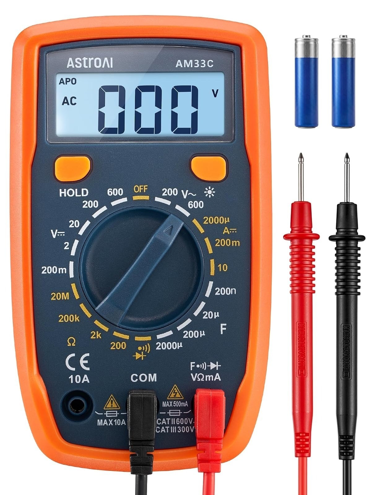 AstroAI Digital Multimeter 2000 Counts AC/DC Voltage Tester