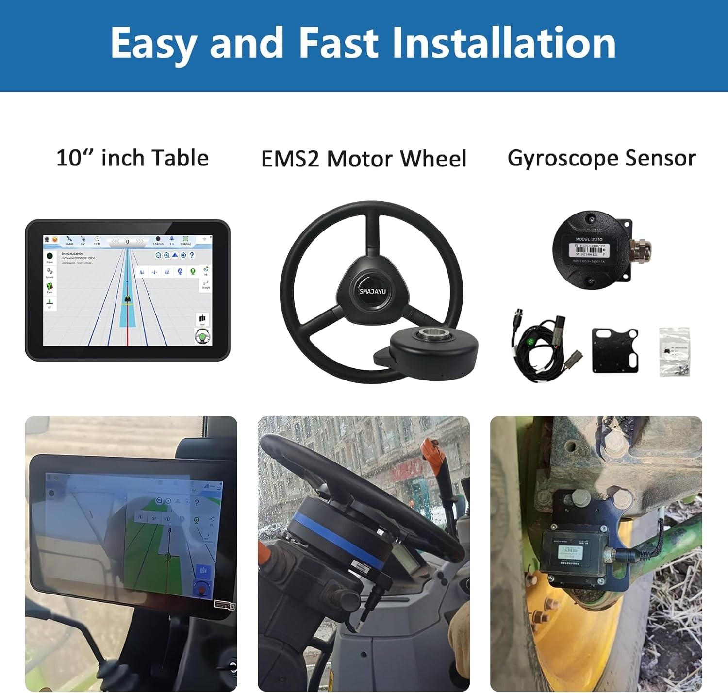 JY305 Tractor GNSS Autosteer System AB Line in Straight Curve A+ Pivot U-Turn