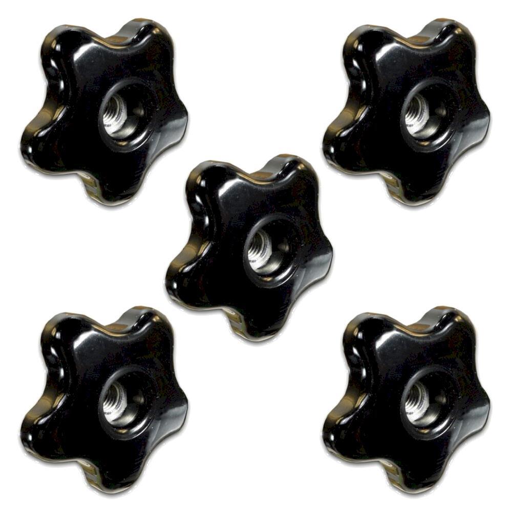 5X! Thermoplastic 2-5/16″ Five Point Threaded Through Hole Knob, 3/8″-16 Thread