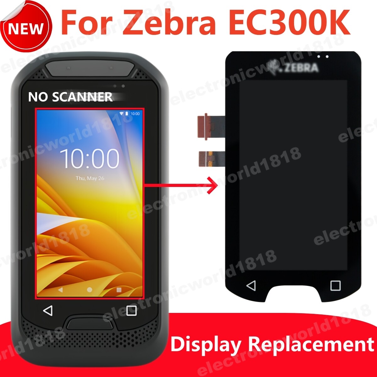 Screen For Zebra EC300K Android Mobile Scanner LCD 3» Display Glass Repair Part