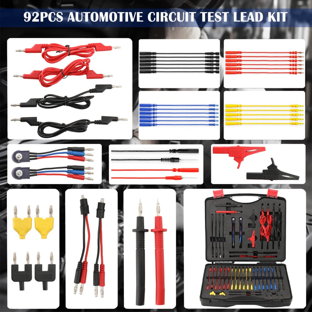 92PCS Automotive Circuit Test Lead Kit Multifunctional Electrical Breakout Lead