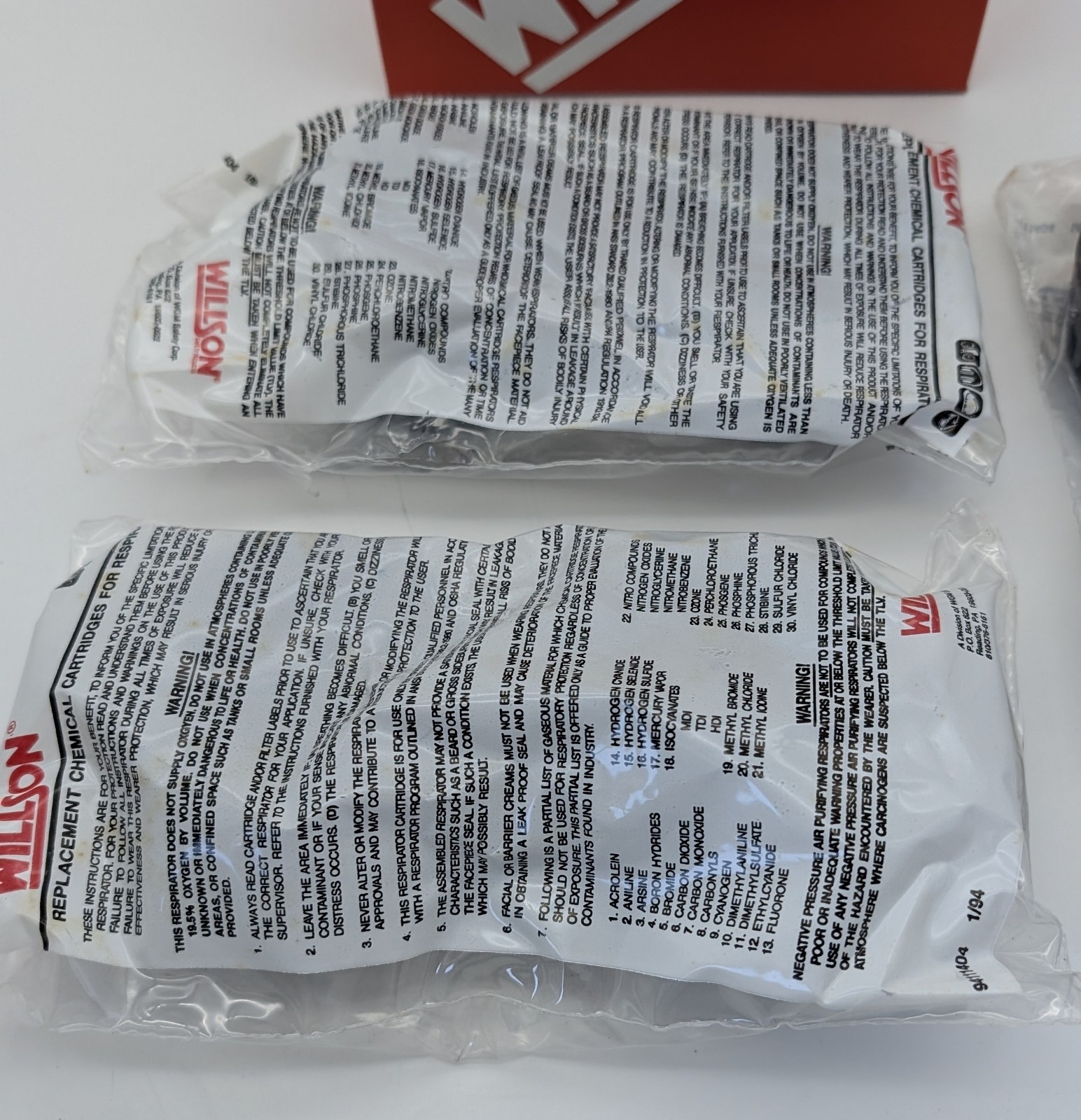 3 Pair of 2 WILLSON R21 OEM Chemical Organic Vapors Cartridge Respirator Filters