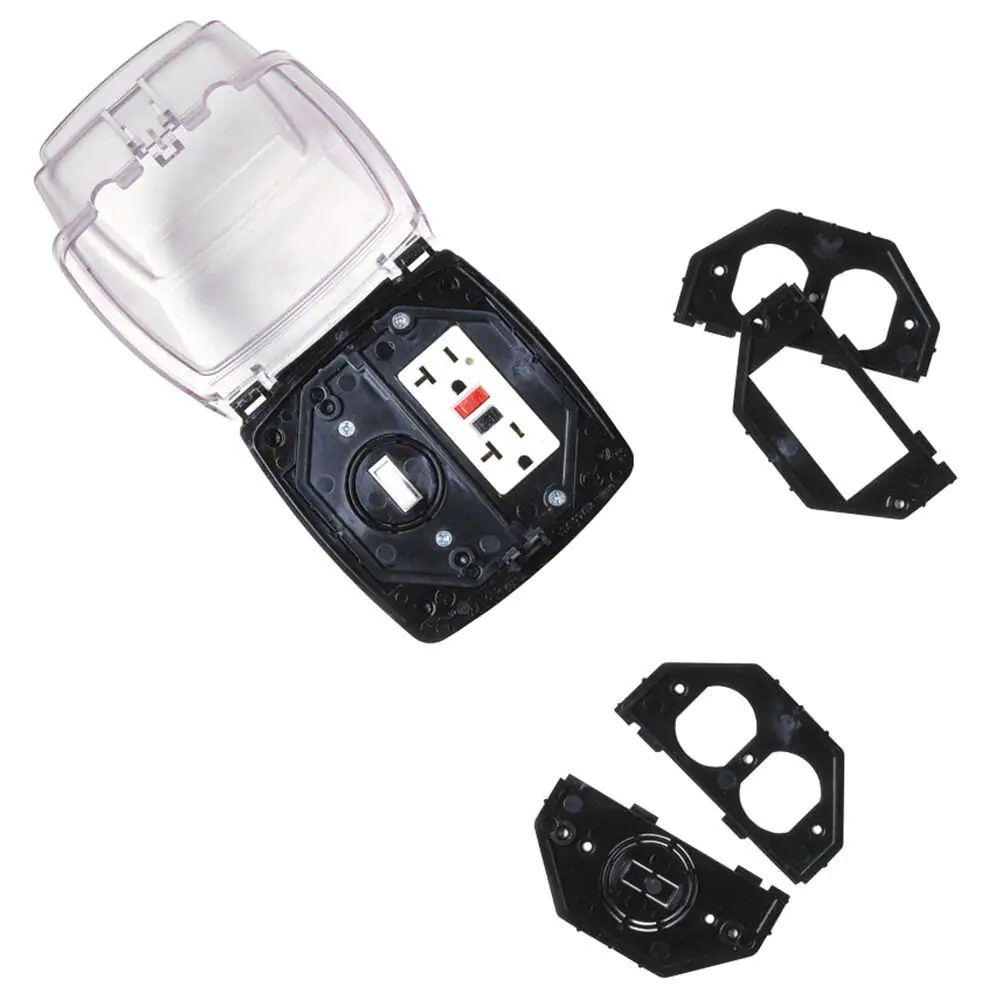 Clear 2-Gang Weatherproof In-Use Receptacle Cover