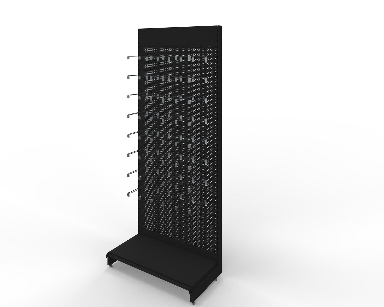 Sales Shelf Metal Shelf Supermarket Shelf Wall Shelf 290 x 100 cm incl. Hooks Kiosk