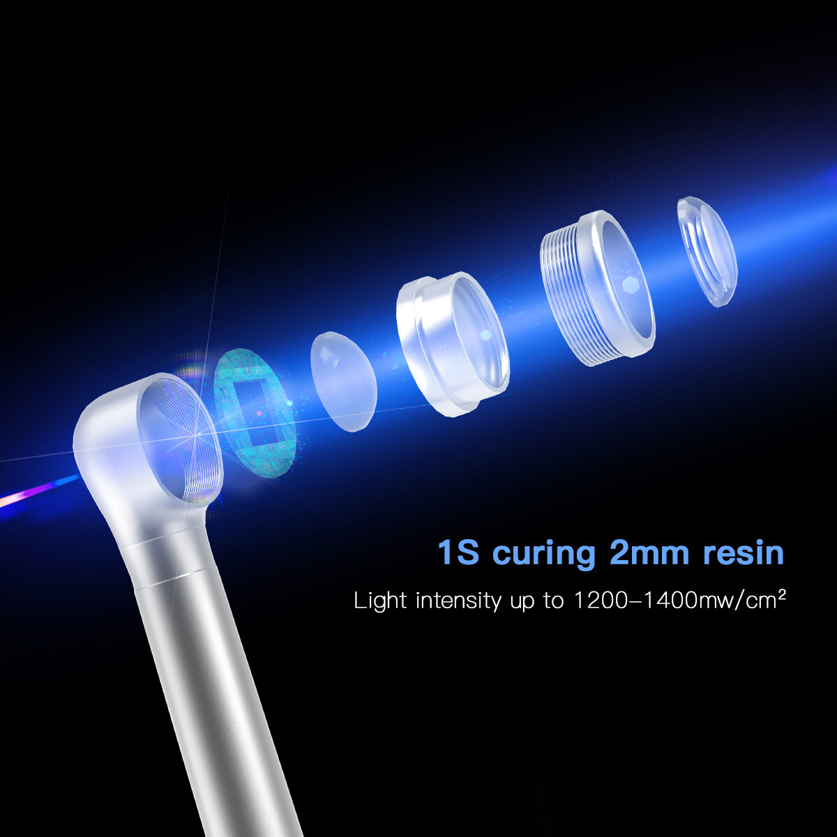 Dental Cordless LED Curing Light Lamp 1 Second Cure 800-1400mw/cm² AZDENT