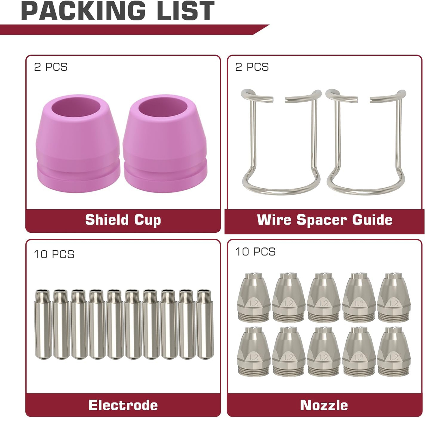 2026 ARCCAPTAIN AG-60 Plasma Cutter Torch Consumables 24Pcs .040” SG-55