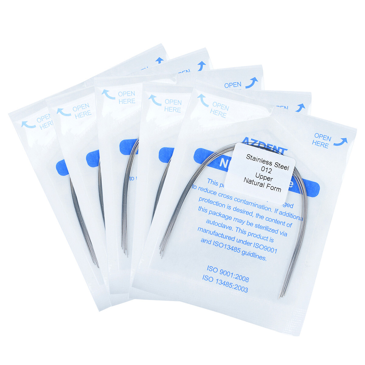 AZDENT Dental Super Elastic Stainless Steel Arch Wires Round Ovoid /Natural FDA