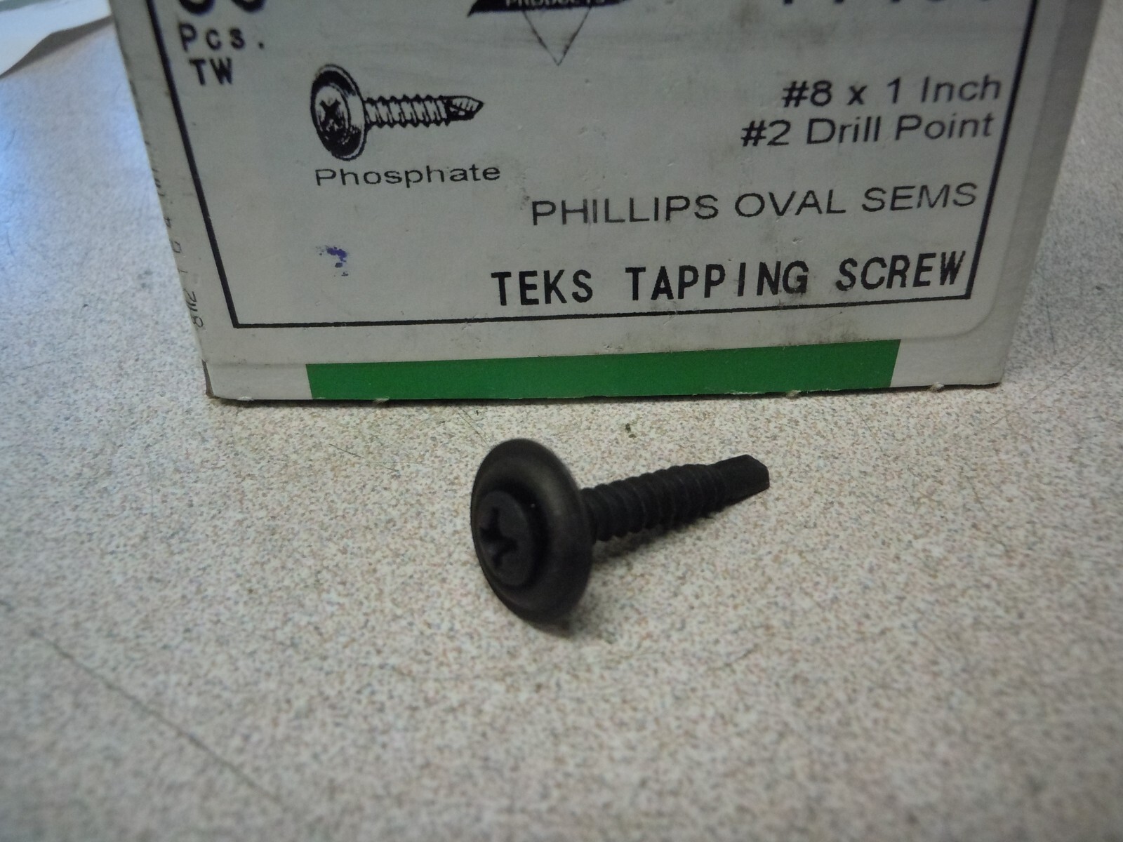 AUVECO 11456 #8-18 X 1 PHIL OVAL CTRSK WASH SEMS TEK – PHOS QTY 50