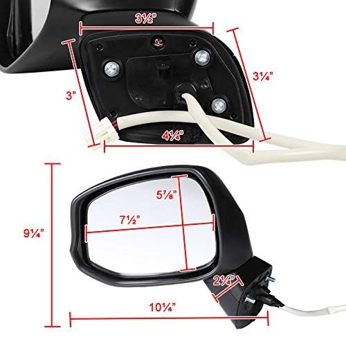 Fits 12-15 Honda Civic Assembly Power 3 Pin Driver Left Fold View Side Mirror