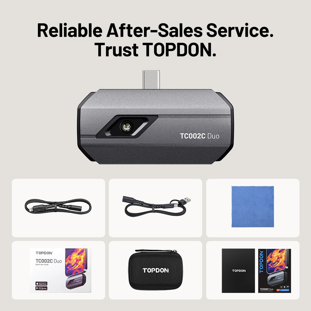 TOPDON TC002C Duo Thermal Camera Compatible With Any USB-C Android, iPhone, iPad