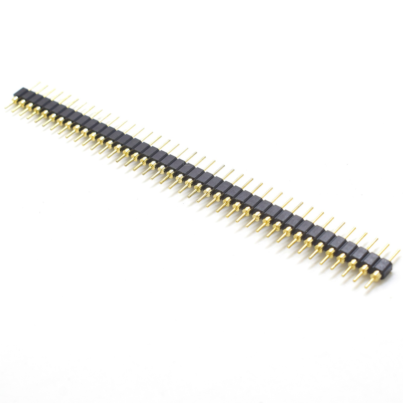 100x Gold Round 40pin Male single row 0.1″ 2.54mm pitch PCB Panel Pin Header US