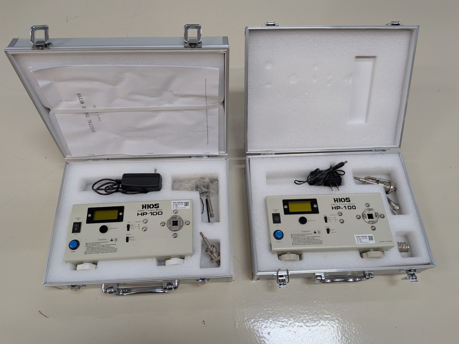 HIOS Digital Torque Meter HP-100 – With Case and accessories – Lot of 2