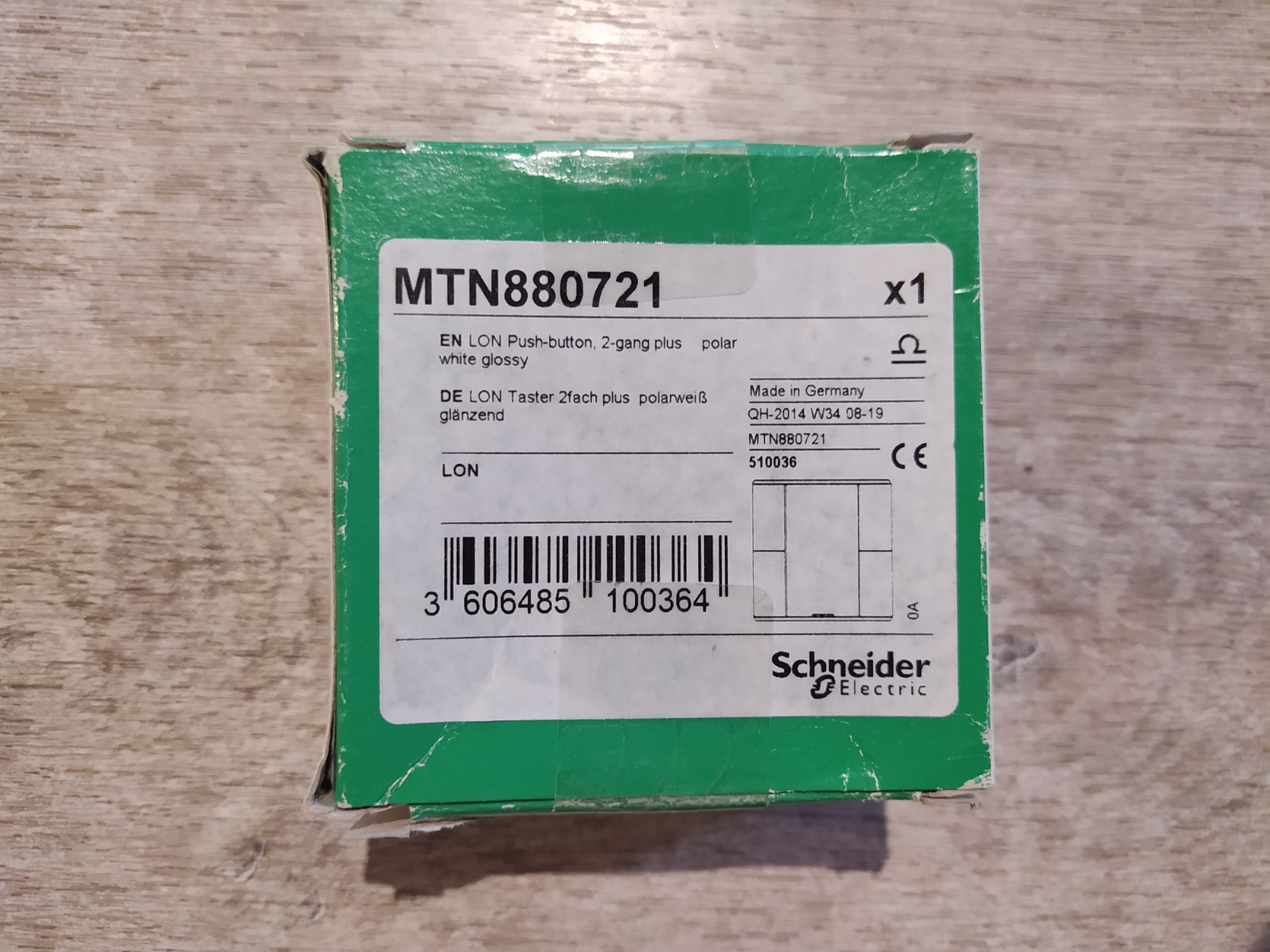 SCHNEIDER ELECTRIC LON ARTEC PUSH-BUTTON 2-GANG MTN880721 [NEW]