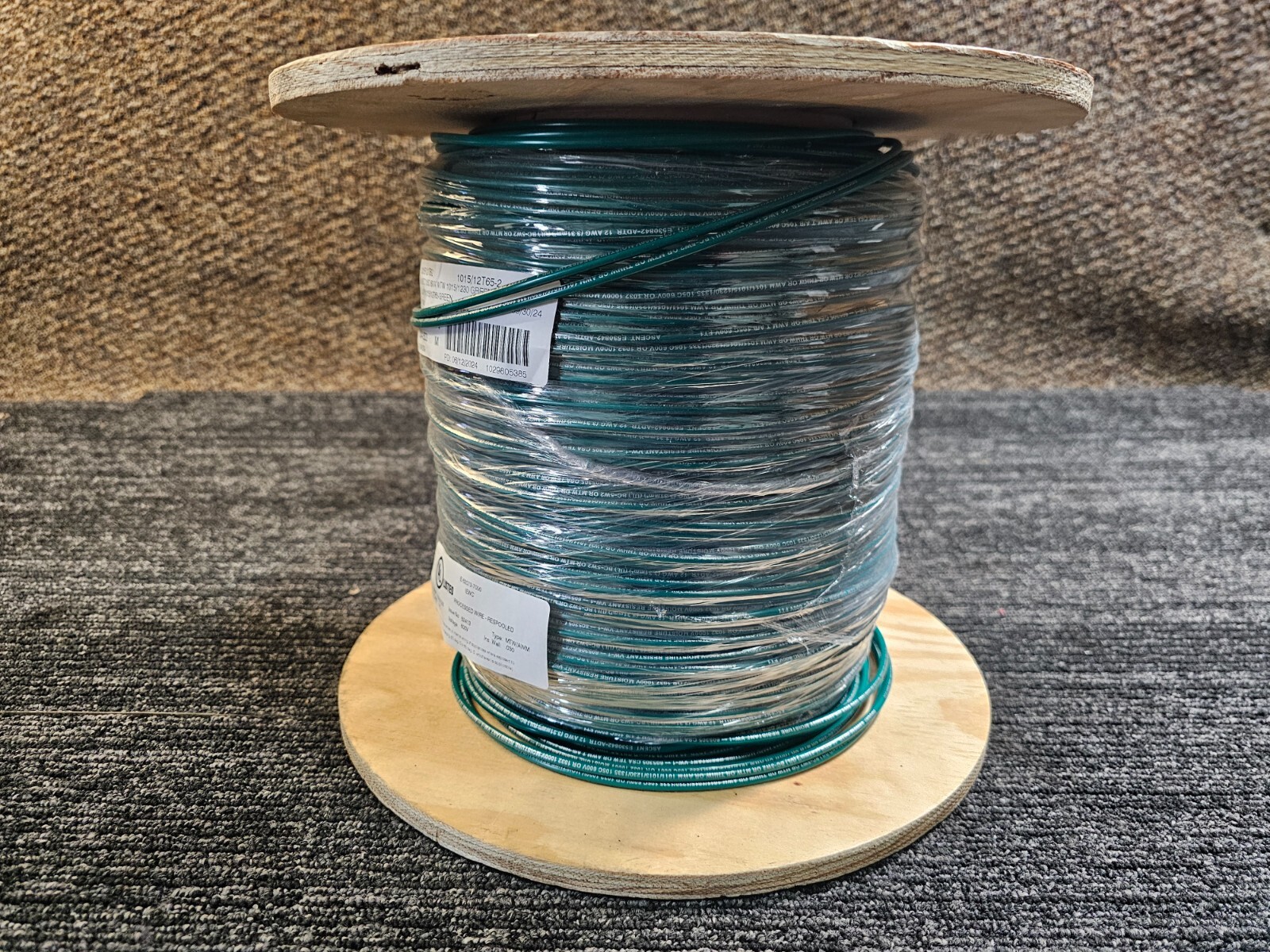 IEWC 1000′ 12 AWG, UL 1015 Lead Wire, 65 Strand, 105C, 600V, Tinned copper, PVC