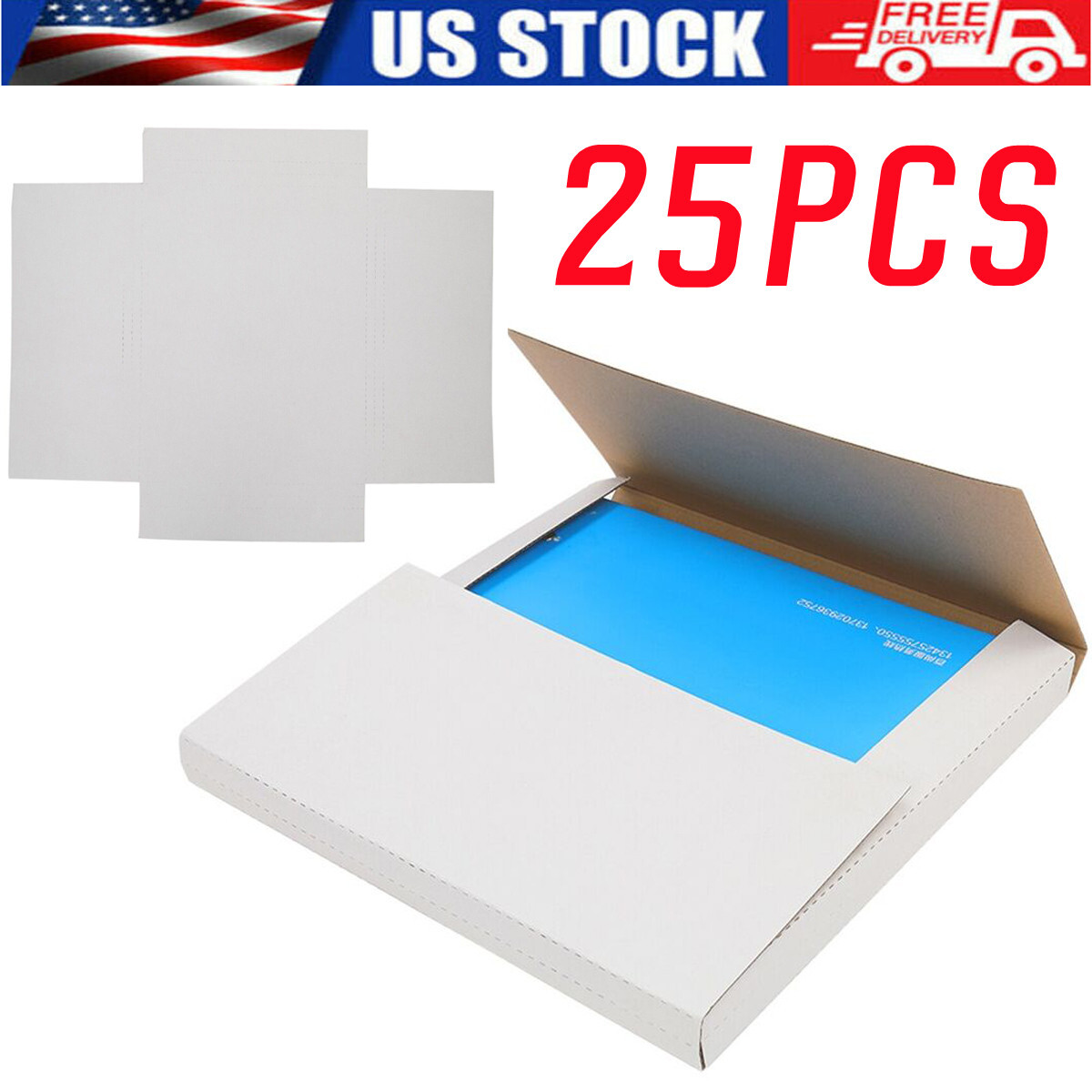 25PCS White Vinyl Record LP Shipping Mailer Boxes 12.5″x12.5″x1″ Album Paper Box