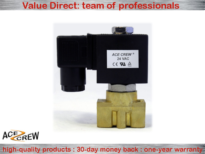 VITON 3/8 inch 24V AC VAC Brass Solenoid Valve NPT Gas Water Air Normally Closed