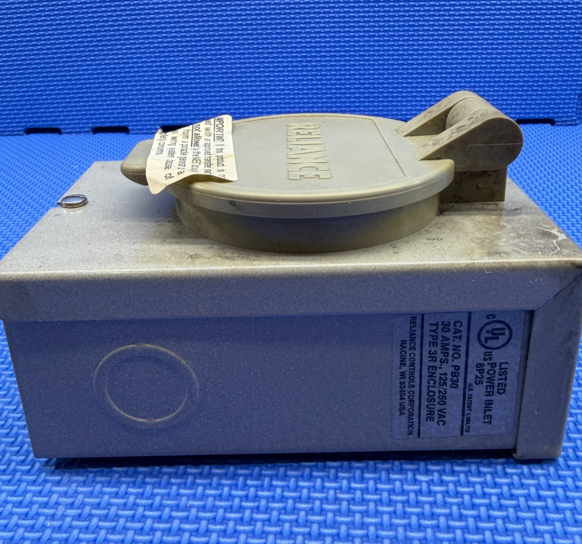 Reliance Controls PB30 Replacement 30-AMP Power Inlet Box L14-30C Locking Plug