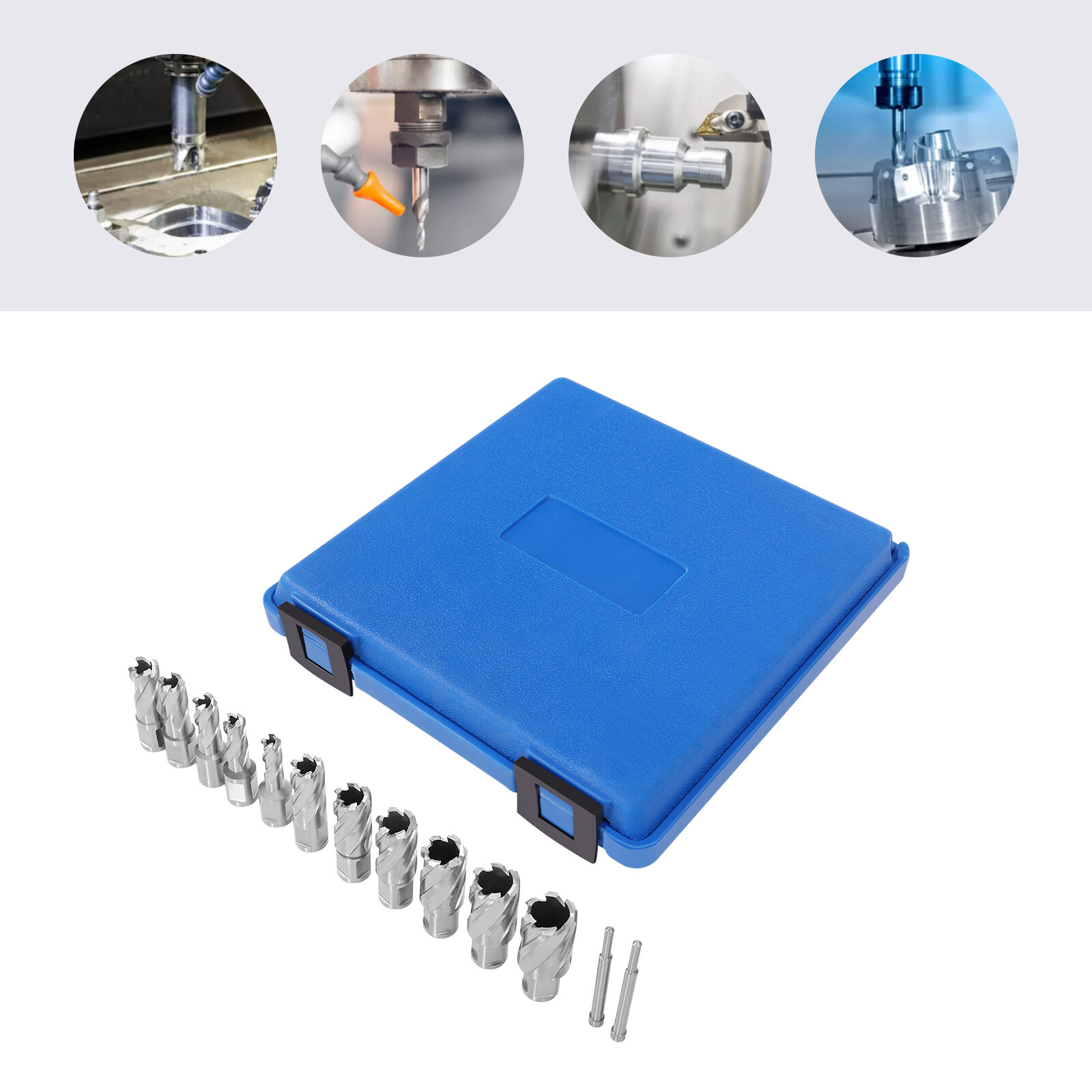 13Pcs/Set Annular Cutter 7/16 to 1-1/16» Cutting Diameter Straight Shank cutter