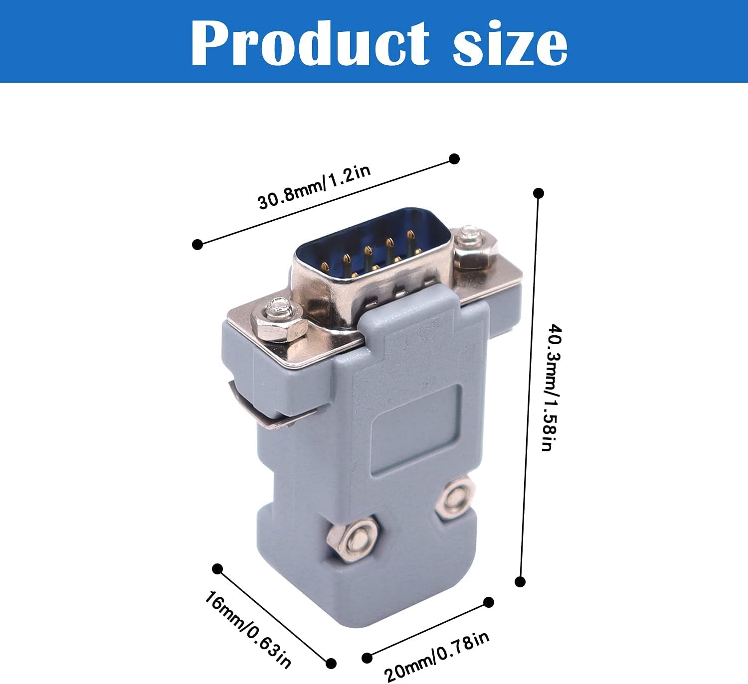 18Pack DB9 Connector Adapter Kit, 9 Pin D-SUB Male/Female Solder Cup Connectors