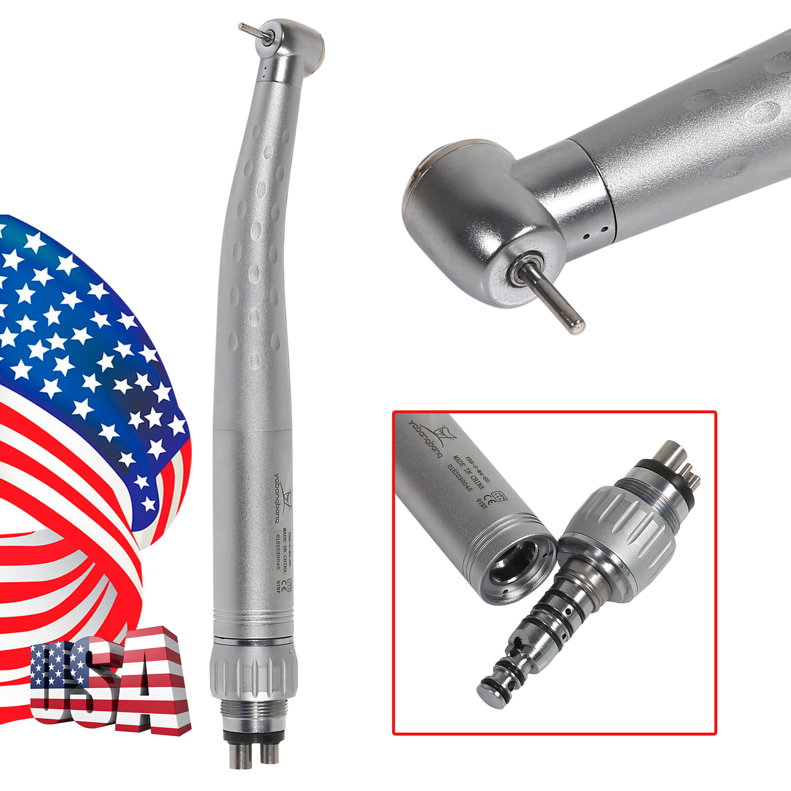 1-10 Packs Dental High Speed Turbine Handpiece with 4-Hole Quick Coupler ysu