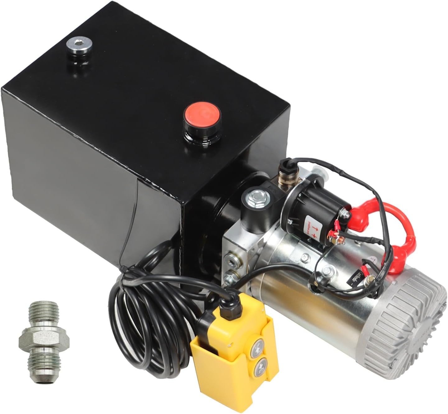 Nakkaa 12V DC Hydraulic Power Device 8 Quart Single Acting Hydraulic Dump Tra…