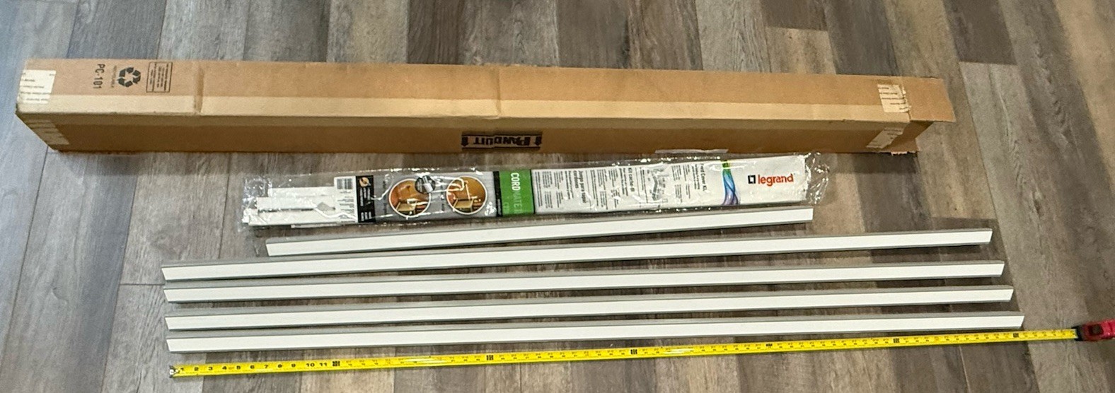 Panduit Raceway kit; 4 6ft grey, 1 3ft 11.5inch grey, and white Legrand bag of 3