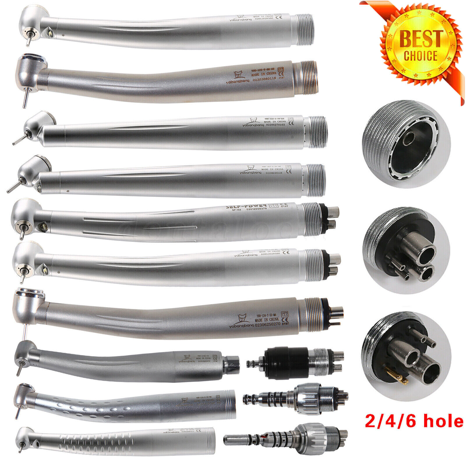 Dental High Speed Handpiece /LED Fiber Optic /E-generator 2/4H6 Pin Fit KaV NSK
