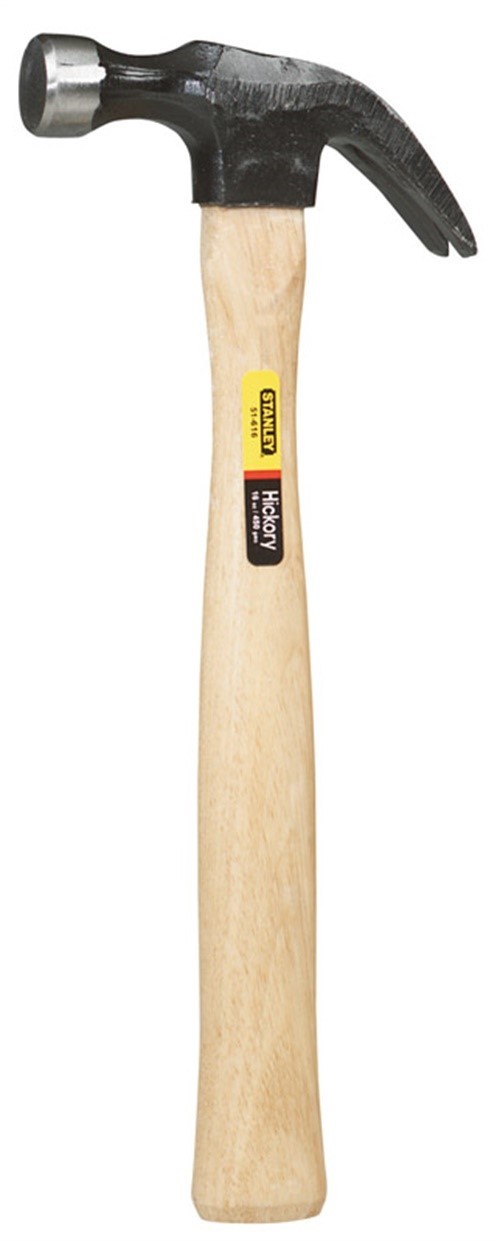 Stanley 16 oz Smooth Face Nailing Curved Claw Hammer 5.25 in. Wood Handle