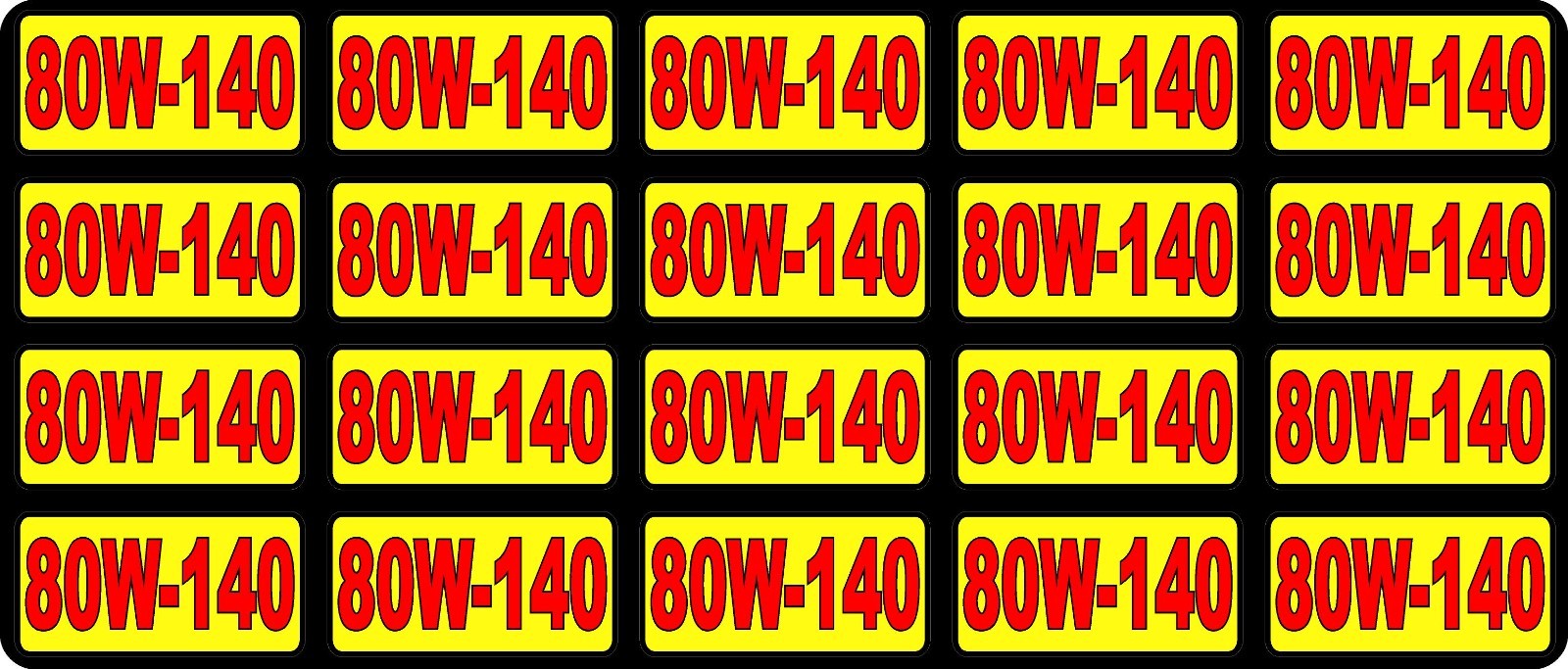 OIL WEIGHT Label sticker decals – 20 decals per package – Various Weights