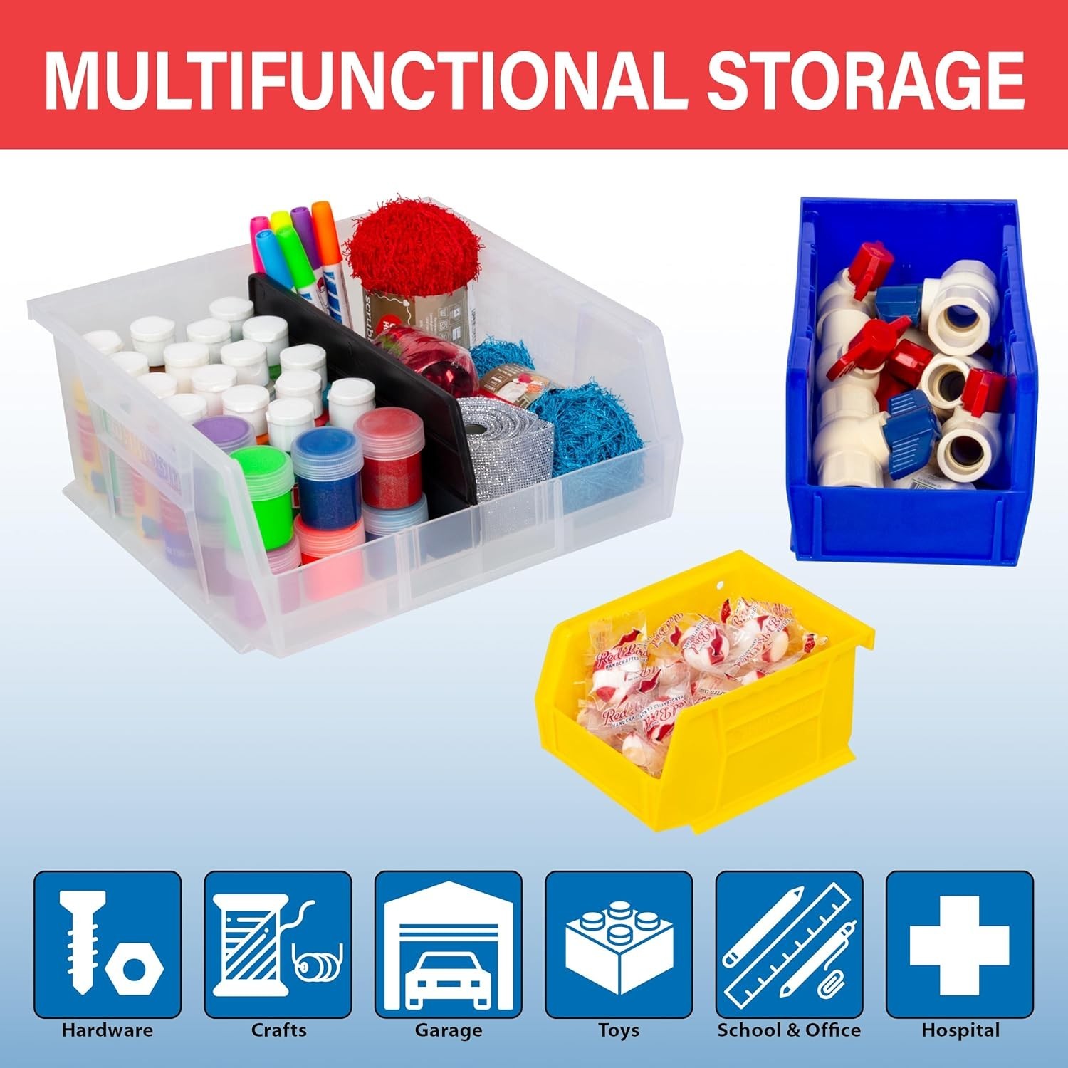 30224 AkroBins Plastic Storage Bins, Space-Saving Stackable Bins for Garage, …