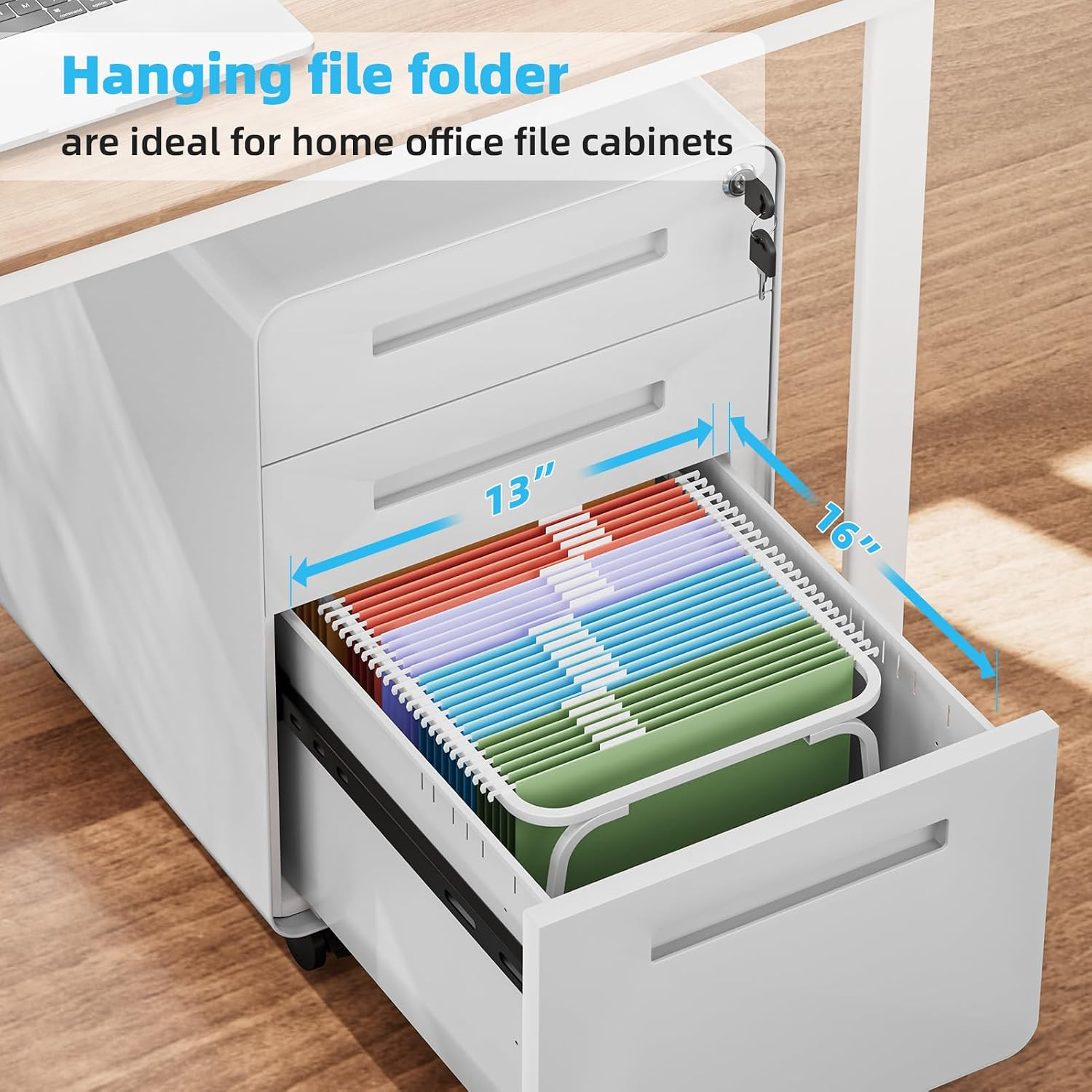 Hanging File Folder Frame, Adjustable Letter Size File Holder 16-25 Inches, Meta